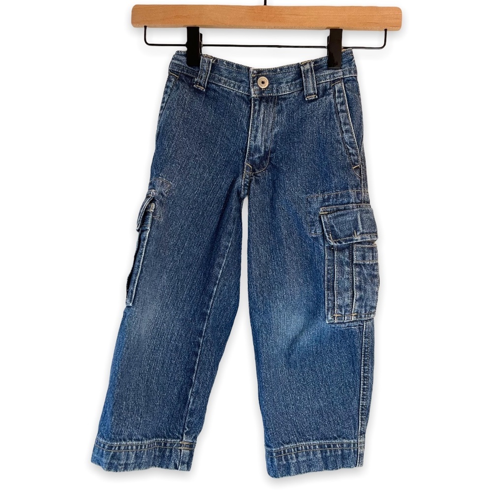 GAP Boy’s Denim Cargo Jeans - Medium Wash - 3T